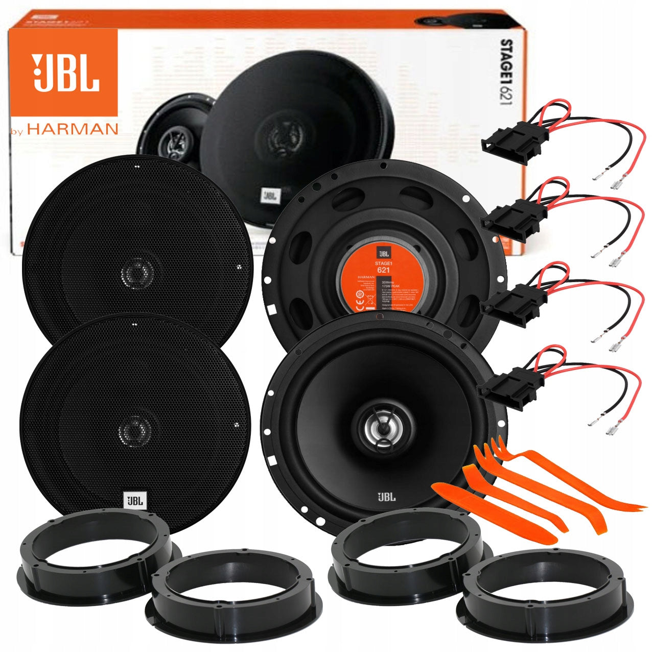 JBL 621 VW SHARAN PASSAT B5 FL GOLF 4 FRONT + REAR SPEAKERS