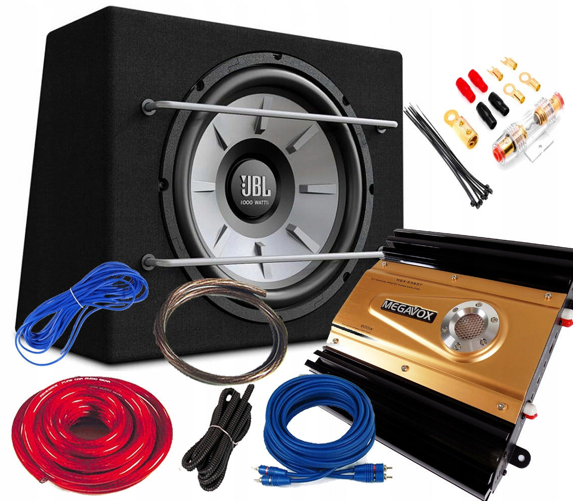 JBL BOX BASS TUBE 1000W + AMPLIFIER +CABLES