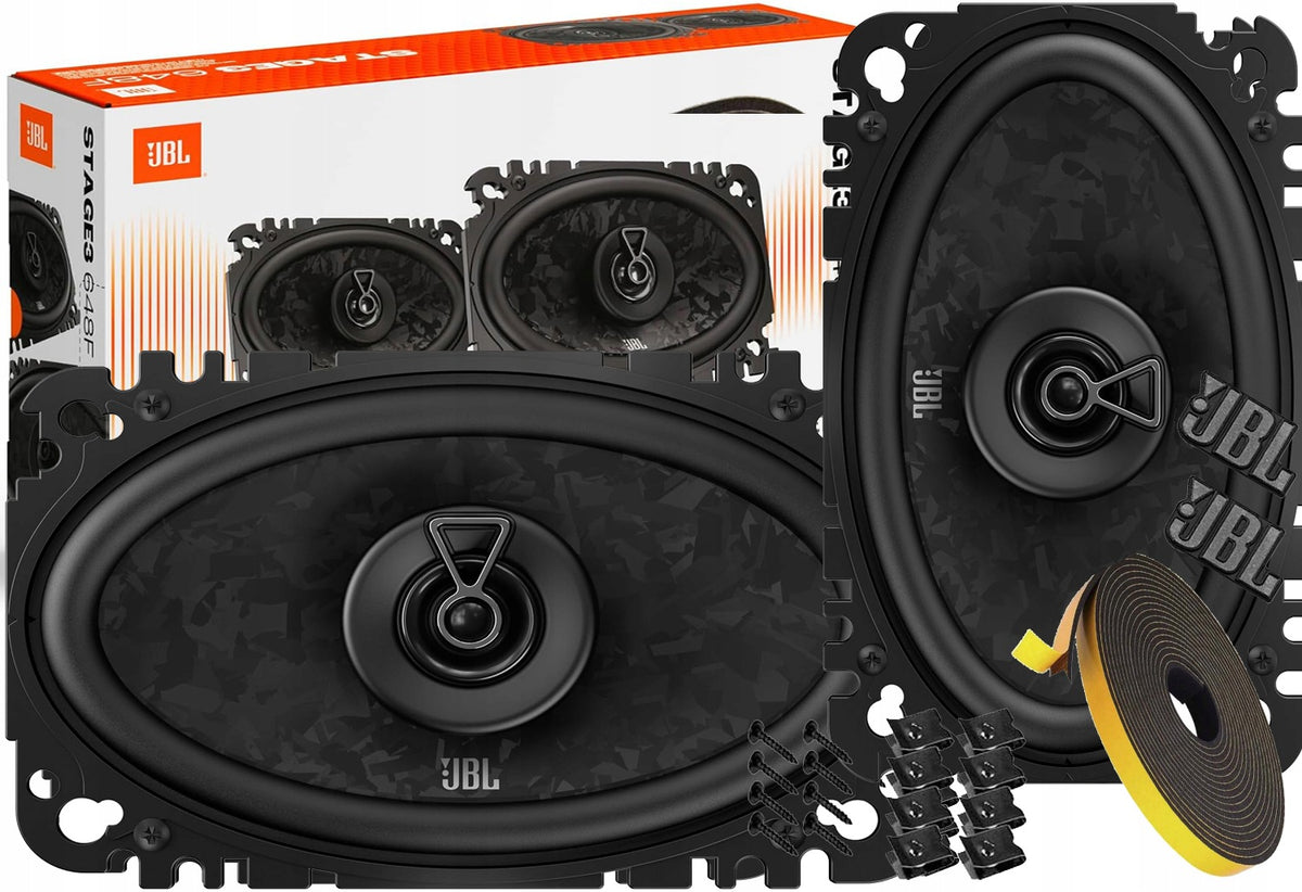 JBL STAGE 3 648F CAR SPEAKERS 4X6" 10x16cm OVAL ELLIPSE+TAPE+SCREWS