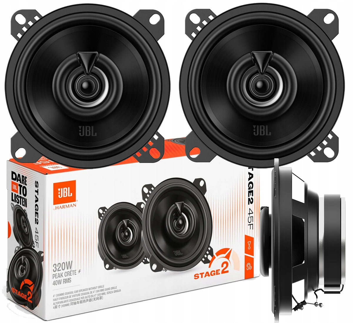 JBL STAGE 45F POWERFUL TWO-WAY CAR SPEAKERS 100 mm 10 cm 320 WATT