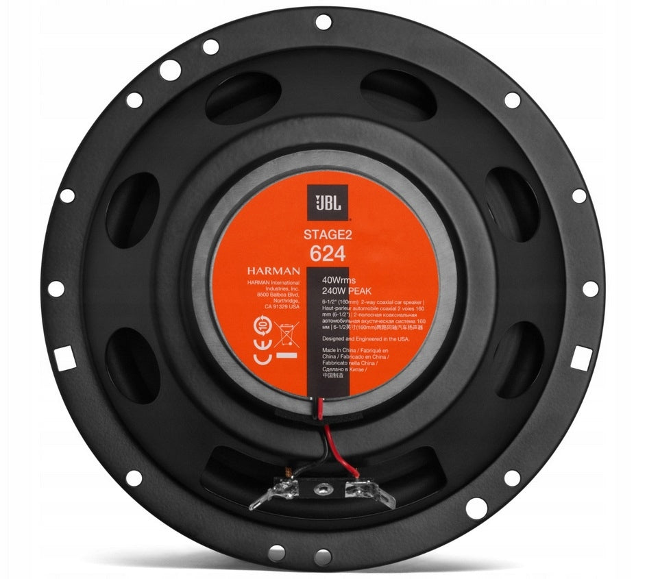 JBL Stage 624 Car Speakers 16,5cm / 165mm 2 Way - 4Ohm - 40W RMS Manufacturer code STAGE2 624