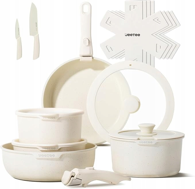 JEETEE Set of pots and pans 17 pcs. with detachable handle - induction