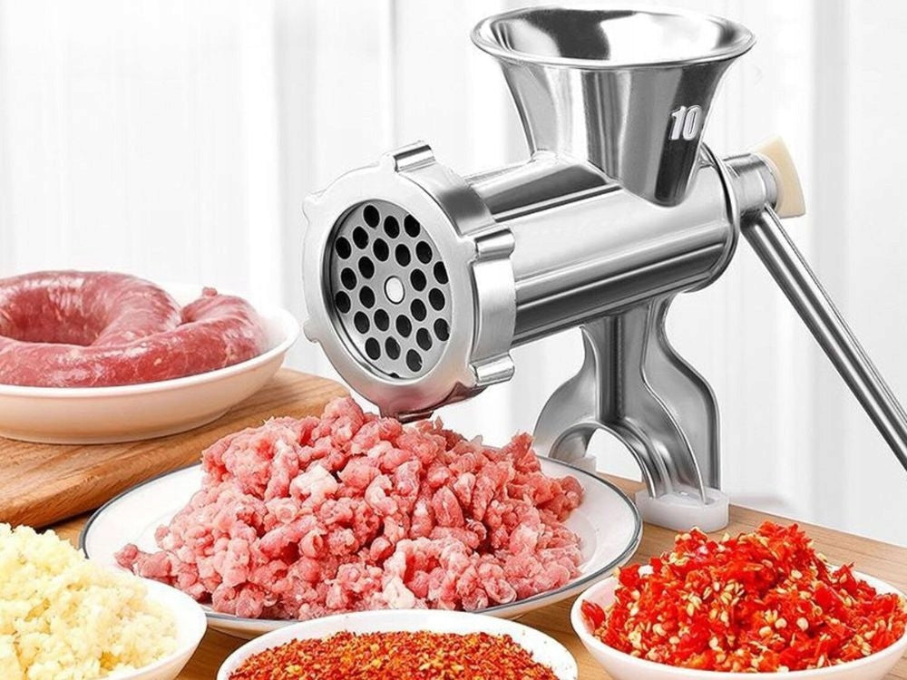 JHP-10 Handheld Meat Grinder with Sausage Tip Dominant color silver/gray