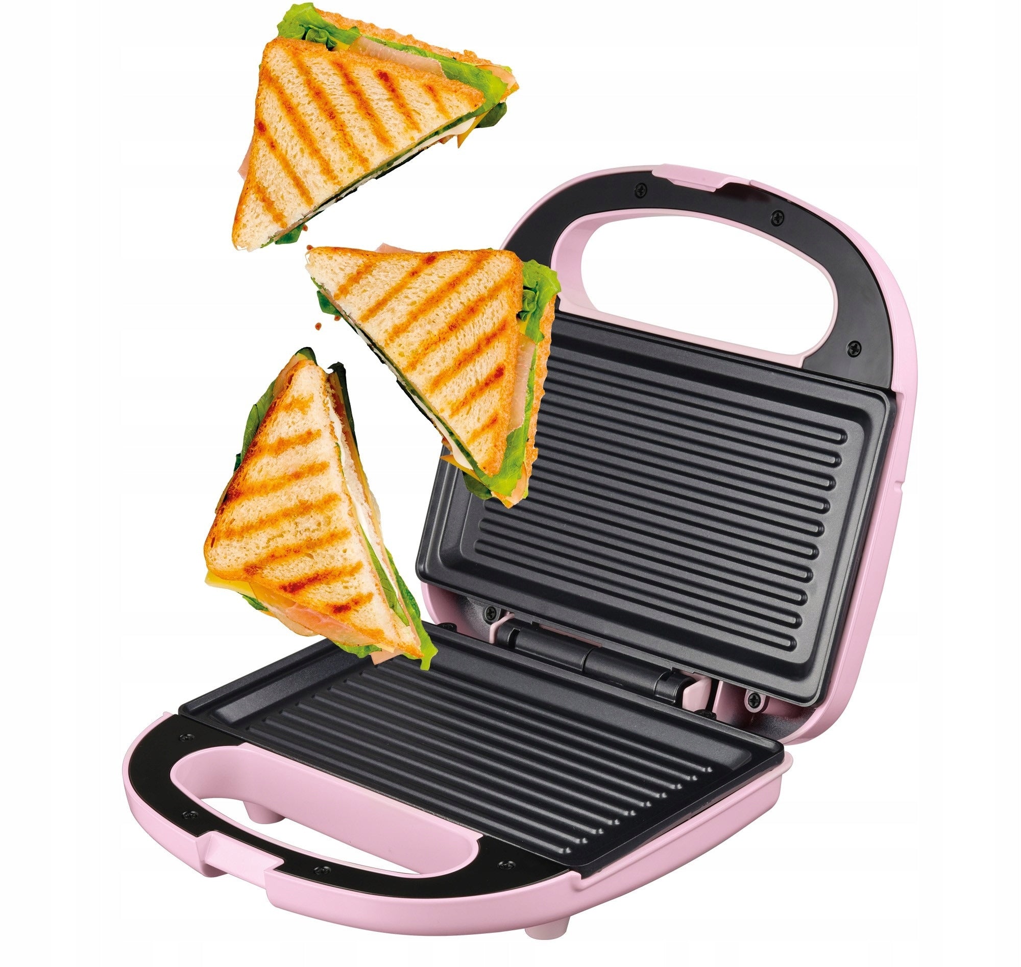 JOCCA Sweet Line Sandwich Toaster 750W Grill Plate Pink Packaging status original