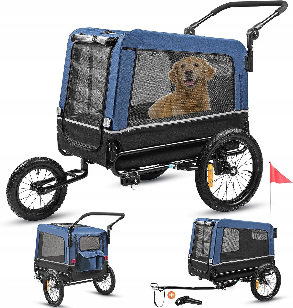 JOGGER TRAILER DOG STROLLER 3IN1 VESKA DE LARGE CARGO SPACE 240L