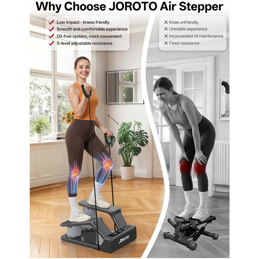 JOROTO Air Stepper Exercise Machine 5-Level Adjustable Resistance & Bands Packaging status original