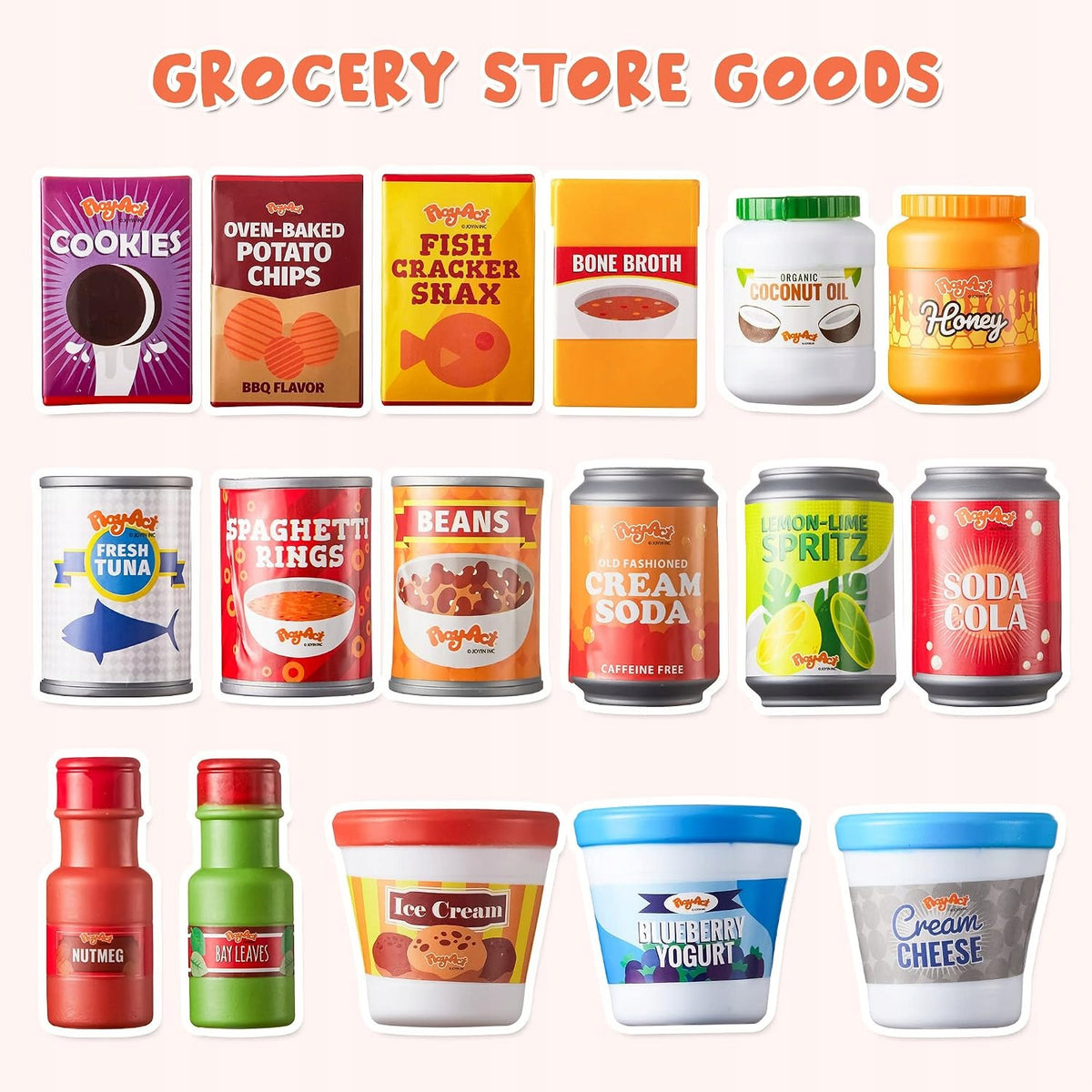 JOYIN 30 pcs toy food and kitchen accessories for kids to play with Brand JOYIN