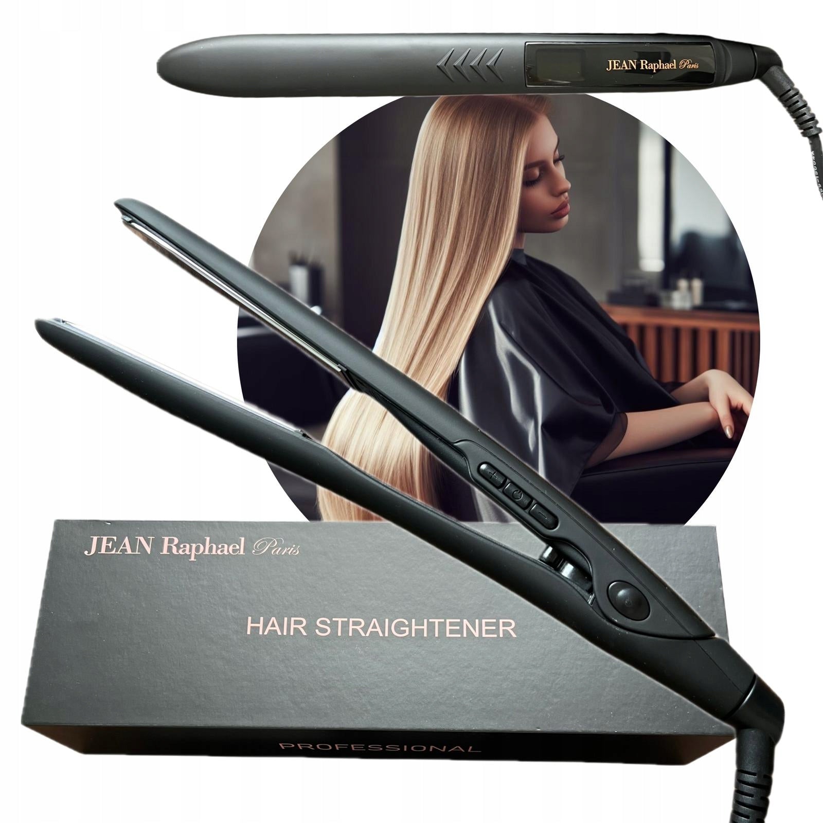 JRP Jean Raphael Paris TITANIUM Straightener GOLD + Vibration + Thermo Protection Brand Jean Raphael Paris