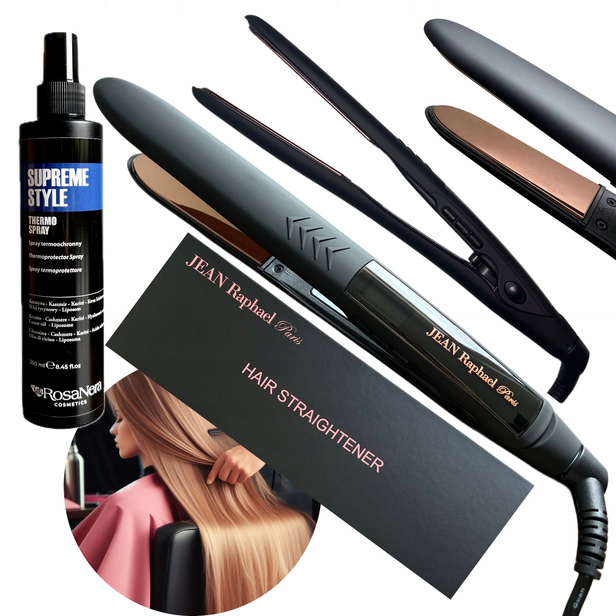 JRP Titanium Hair Straightener GOLD + Vibration + Thermo Protection