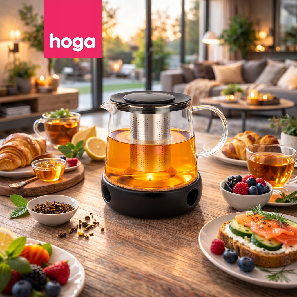 JUG INFUSER HEATER 1,5L For Tea Herbs Glass Steel Strainer Line Home