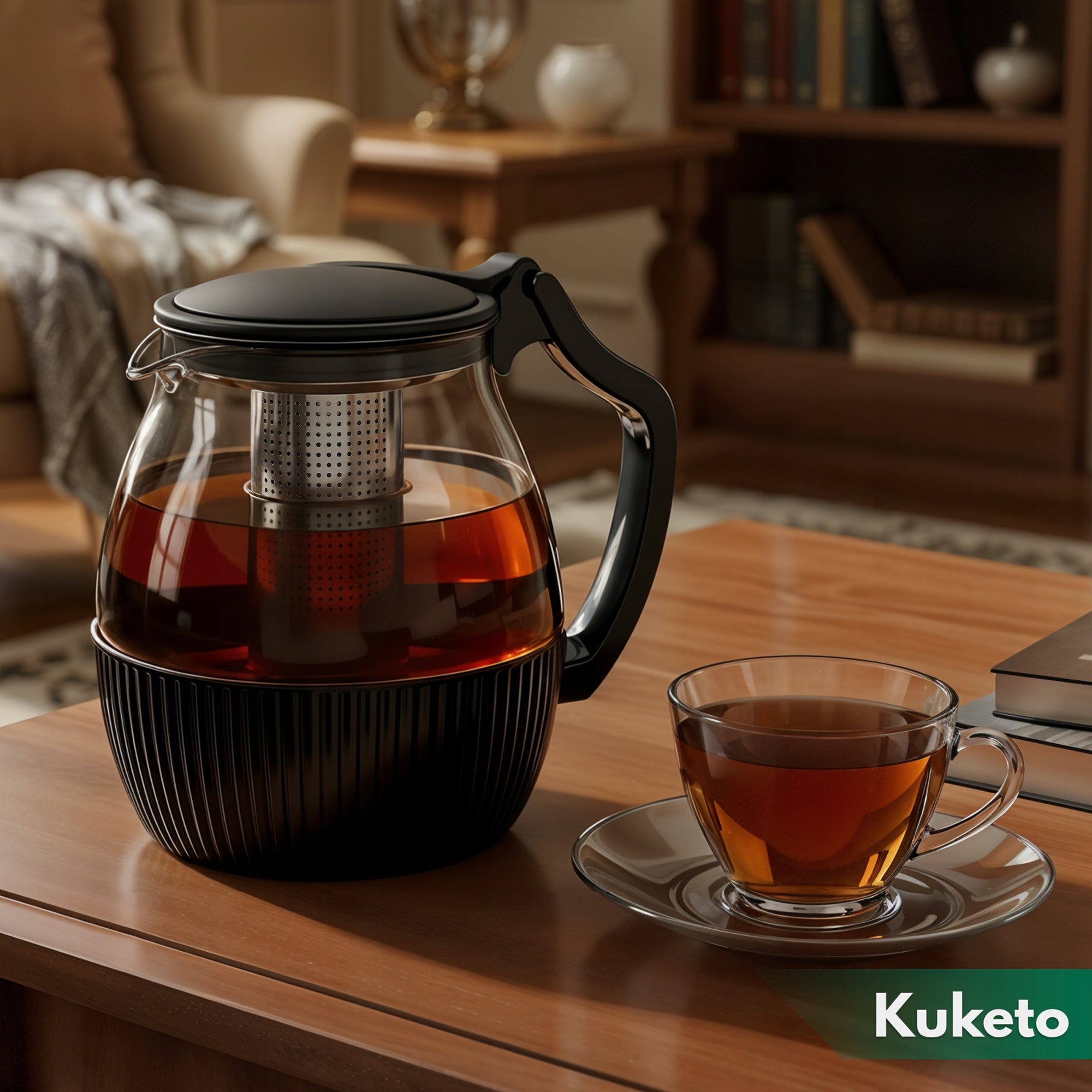 JUG Tea infuser GLASS KETTLE with strainer HEAT RESISTANT 1800ml Manufacturer code DZBANEK DO HERBATY ŻAROODPORNY Z SITKIEM 1,8L