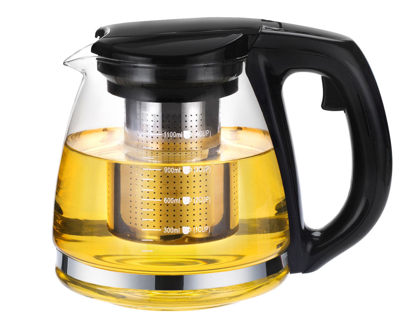 JUG WITH INTENDER 1100 ML HEAT-RESISTANT BLACK MARTIBELLO COZY & PRETTY