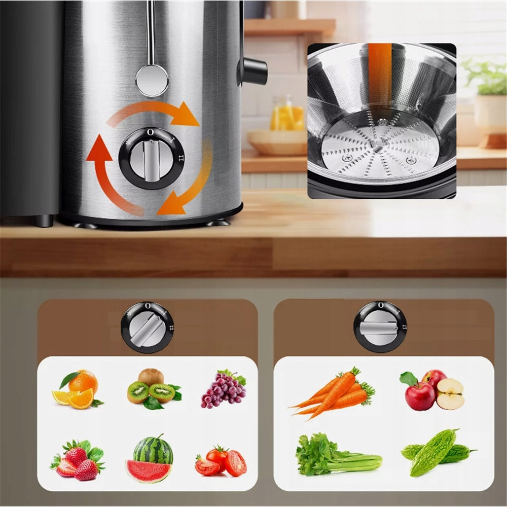 JUICER 1000W STAINLESS STEEL 2 SPEED WIDE FRUIT BATCH Brand Götze & Jensen