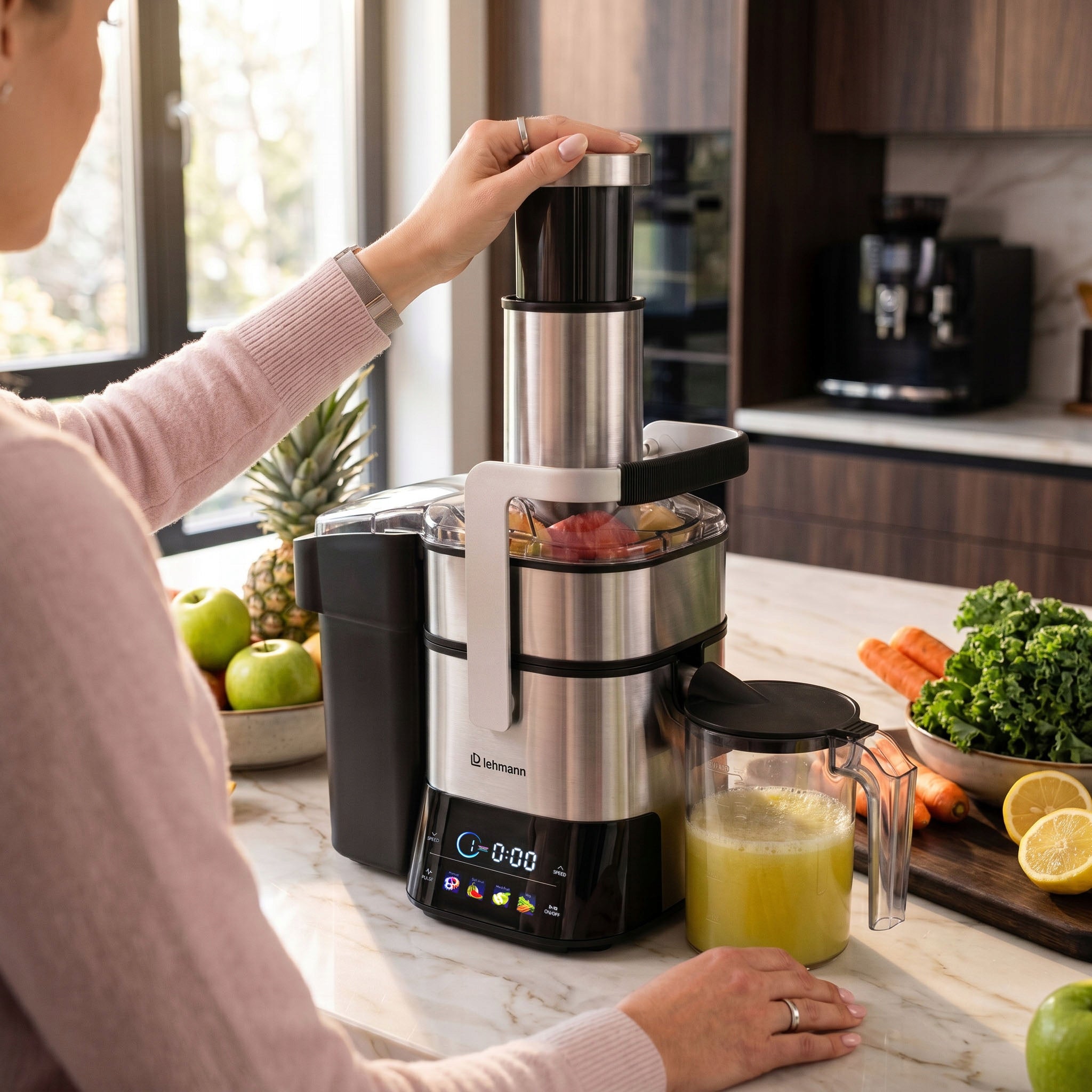 JUICER FOR VEGETABLES AND FRUITS HIGH SPEED HOLE 80MM 3L PRO Packaging status original