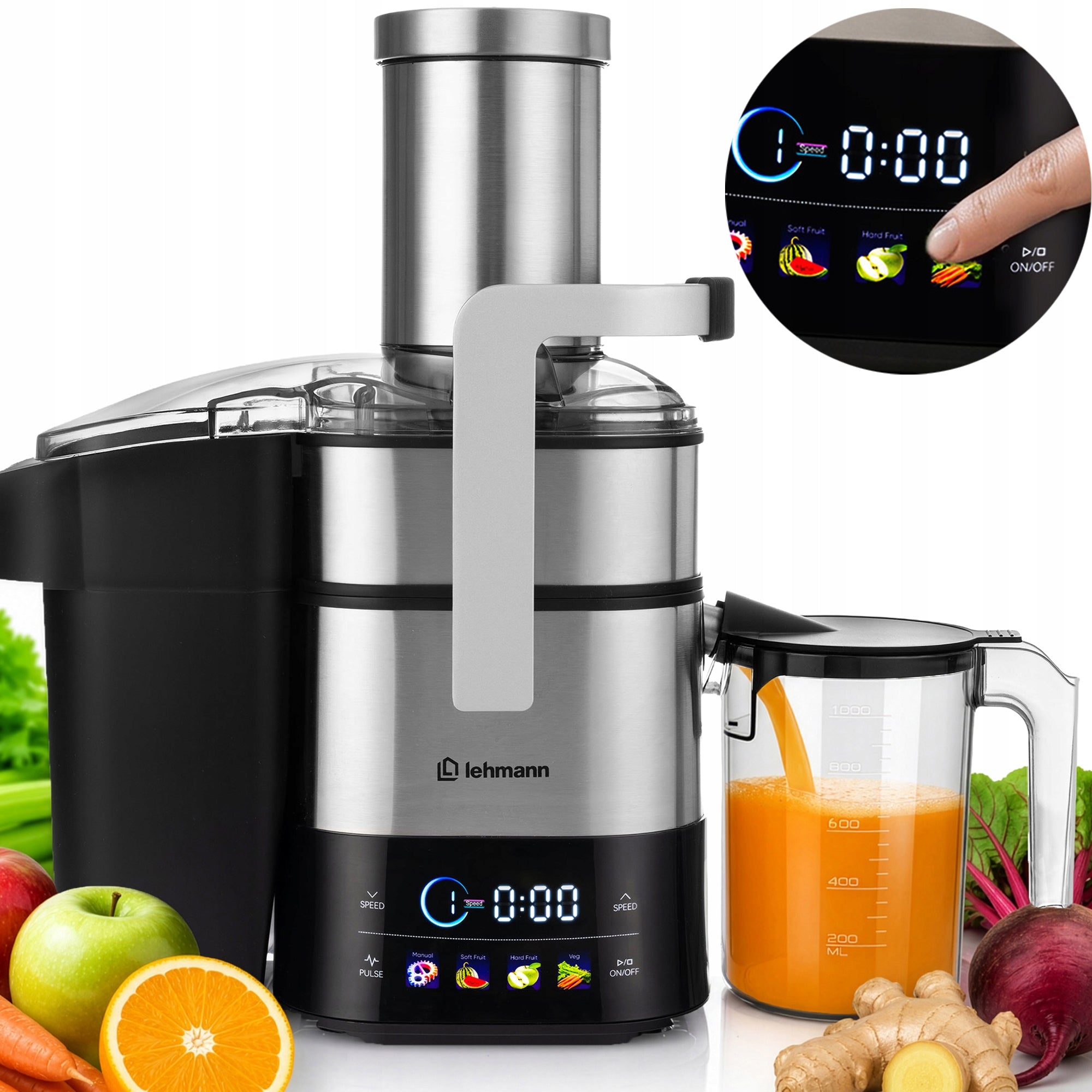 JUICER FOR VEGETABLES AND FRUITS HIGH SPEED HOLE 80MM 3L PRO