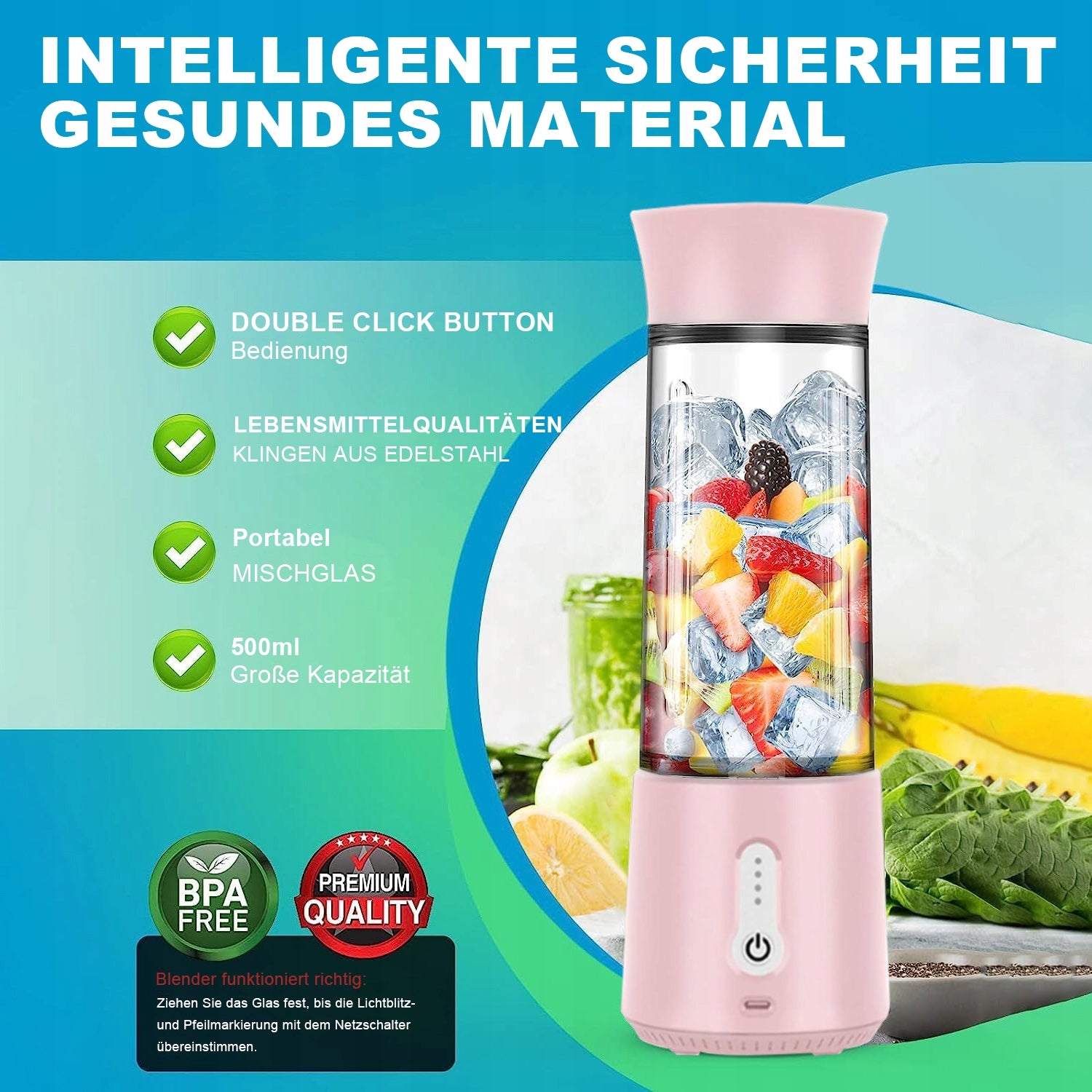 JUICER FULL AUTOMATIC MINI WIRELESS BLENDER PORTABLE HOME KITCHEN APPLIANCE Product weight with unit packaging 0.62 kg