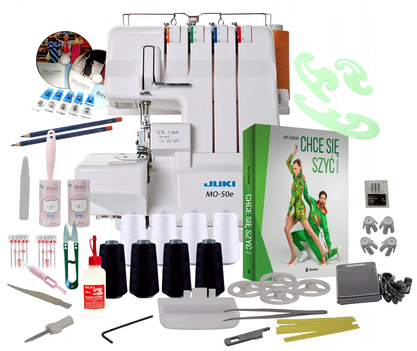 JUKI MO-50e 4-thread overlock house + FREEBIES - accessories and FOOT SET