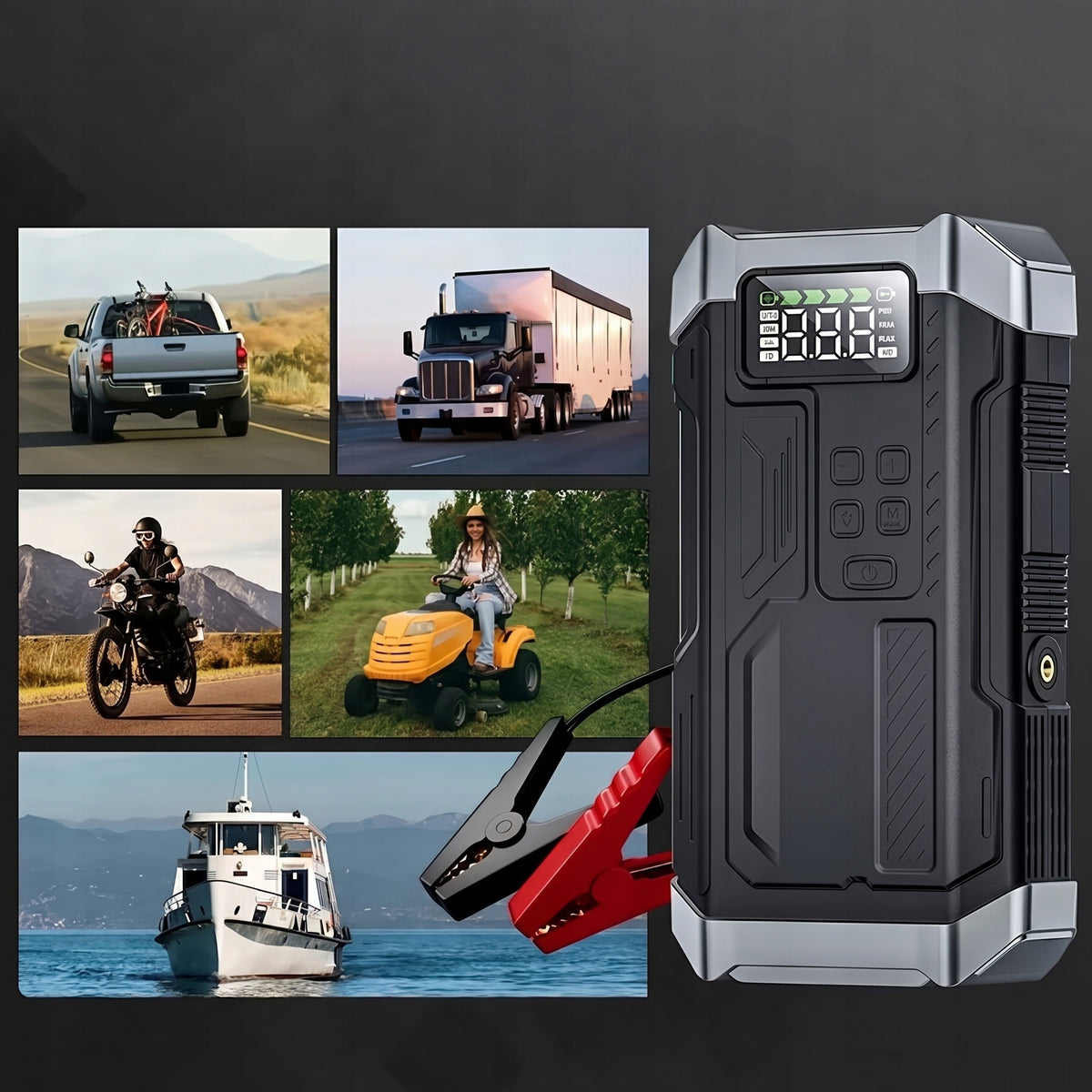 JUMP STARTER COMPRESSOR POWERBANK 4in1 FLASHLIGHT + CASE Manufacturer code DD BPKDSX-7