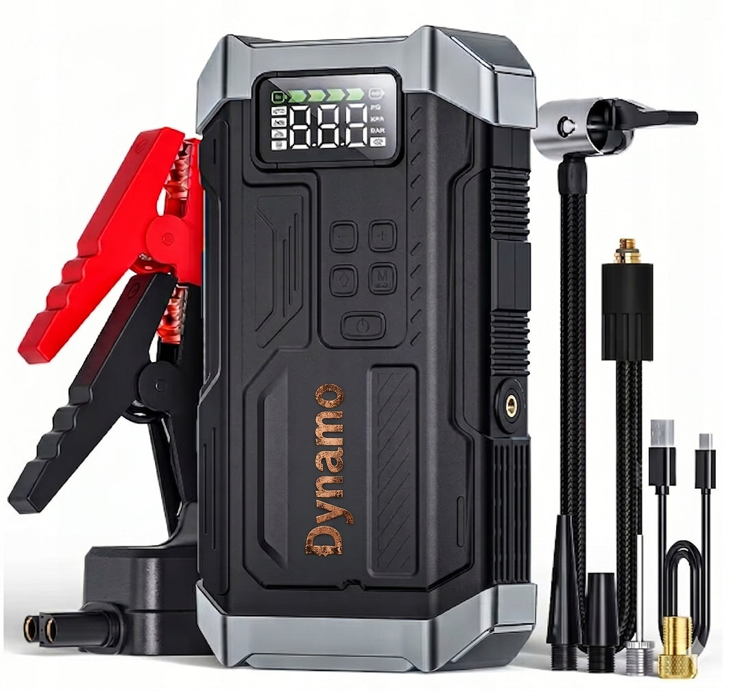 JUMP STARTER COMPRESSOR POWERBANK 4in1 FLASHLIGHT + CASE