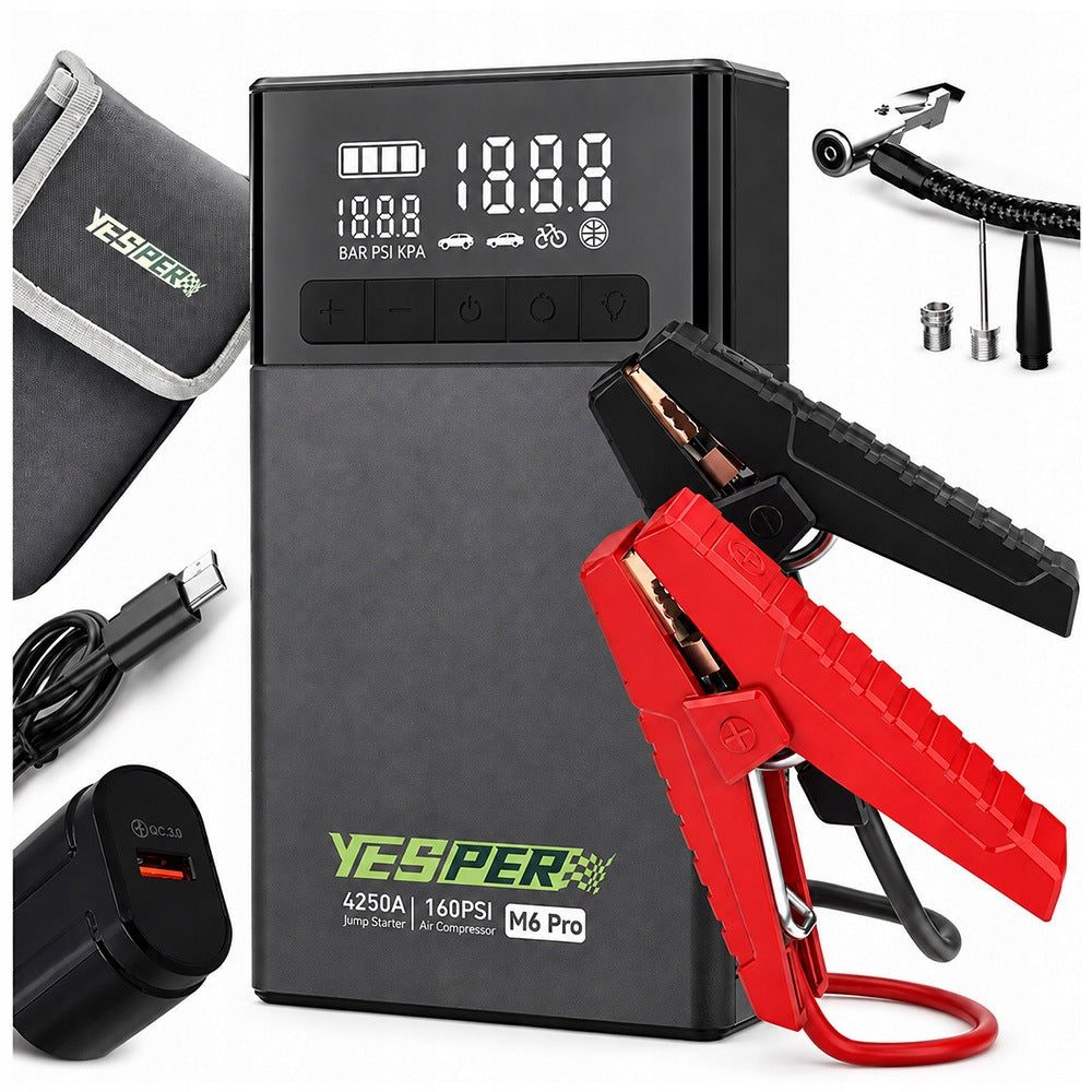 JUMP STARTER DEVICE POWERBANK 24000mAh 12V 4250A COMPRESSOR
