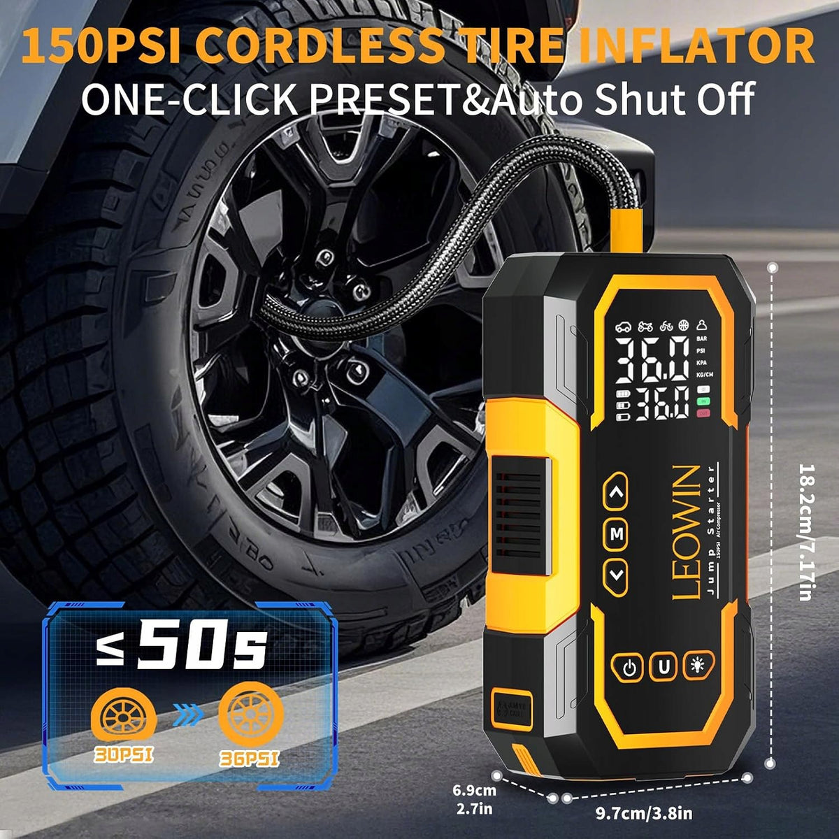 JUMP STARTER POWERBANK 12V 10000mAh STARTER DEVICE WITH COMPRESSOR Manufacturer code XM-1003