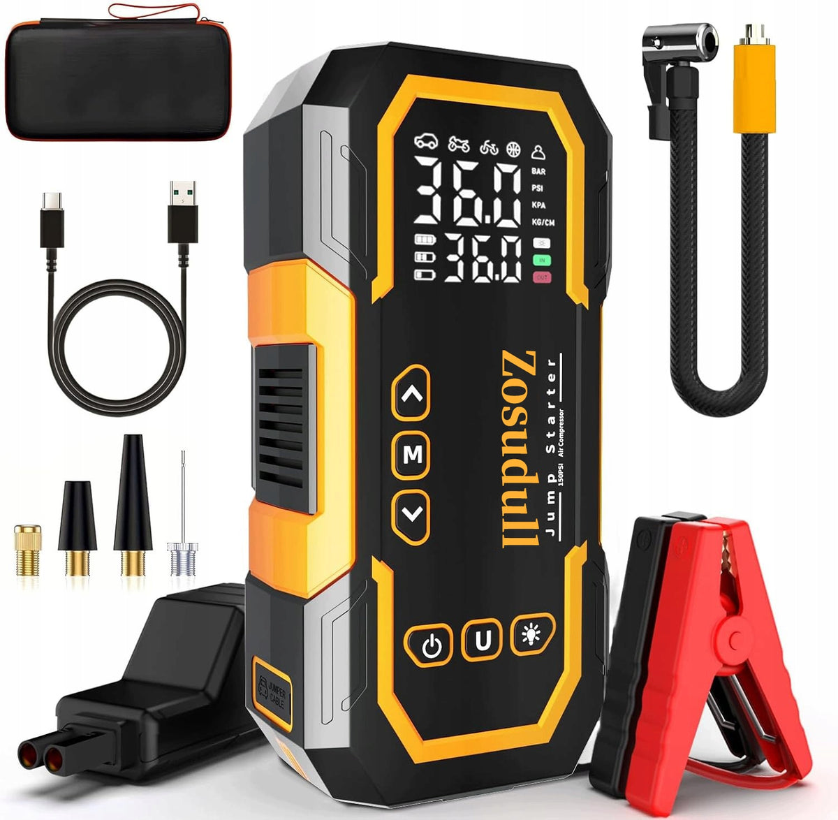 JUMP STARTER POWERBANK 12V 10000mAh STARTER DEVICE WITH COMPRESSOR