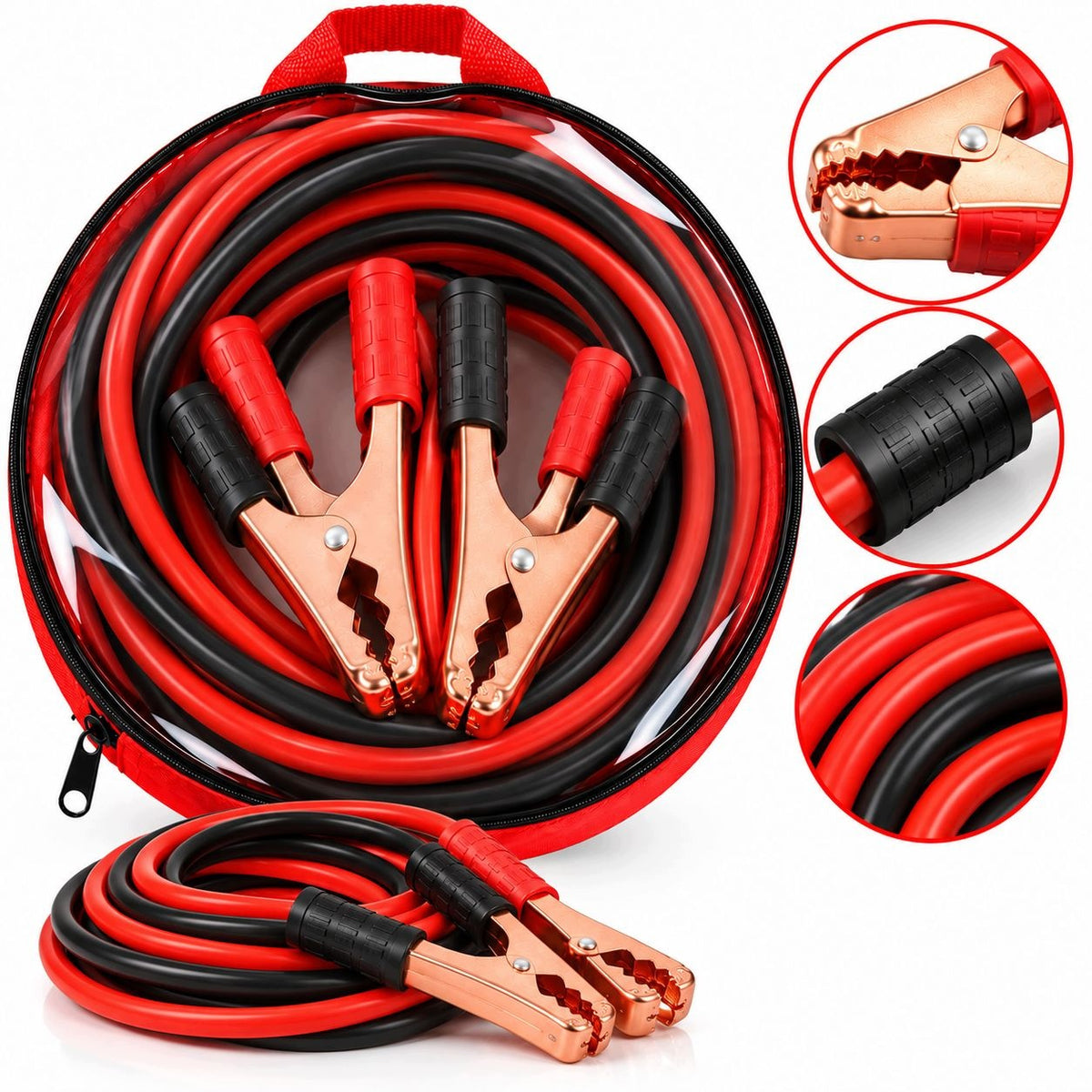 JUMPER CABLES 1500A 3,3 M THICK SOLID COPPER FOR PETROL DIESEL