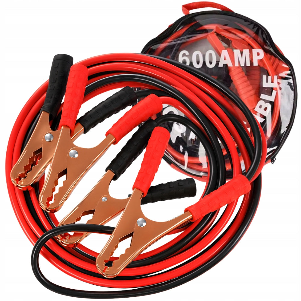 JUMPER CABLES 4 METERS 600A LONG SOLID THICK CROCODILE CLAMPS FOR CAR