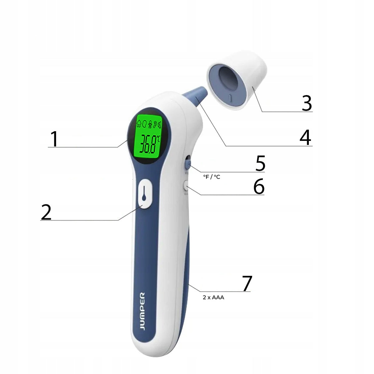 JUMPER JPD-FR300 MEDICAL In-Ear Thermometer for Adult Children Packaging status original