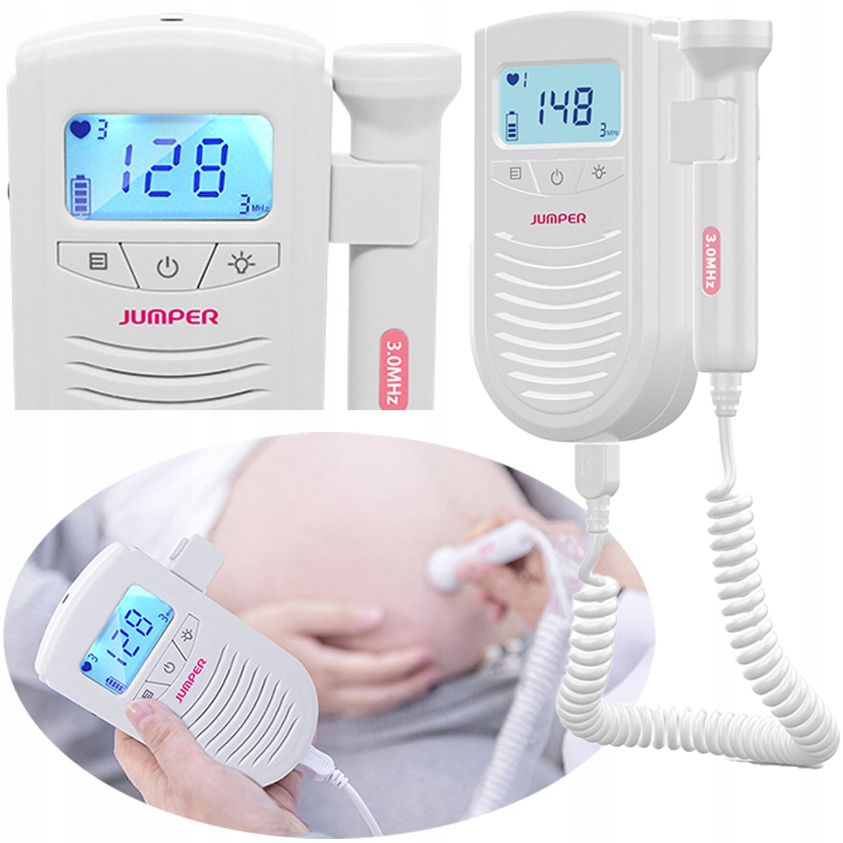 JUMPER Medical Fetal Heart Rate Detector Baby Monitor JPD-100S6+