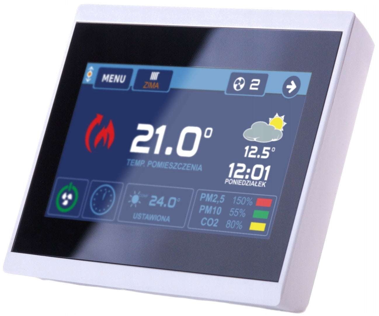 Janek 450/200 recuperator ventilation unit with integrated air conditioning Energy efficiency class A