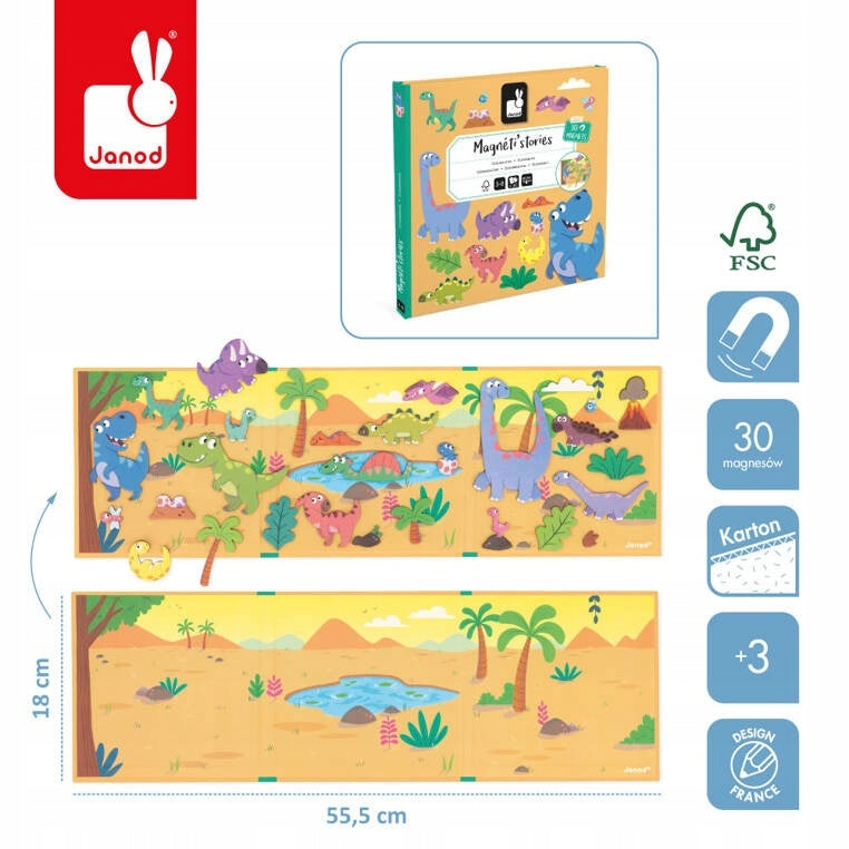 Janod Magnetic Puzzle Dinosaurs Magneti'stories 3+ Packaging status original