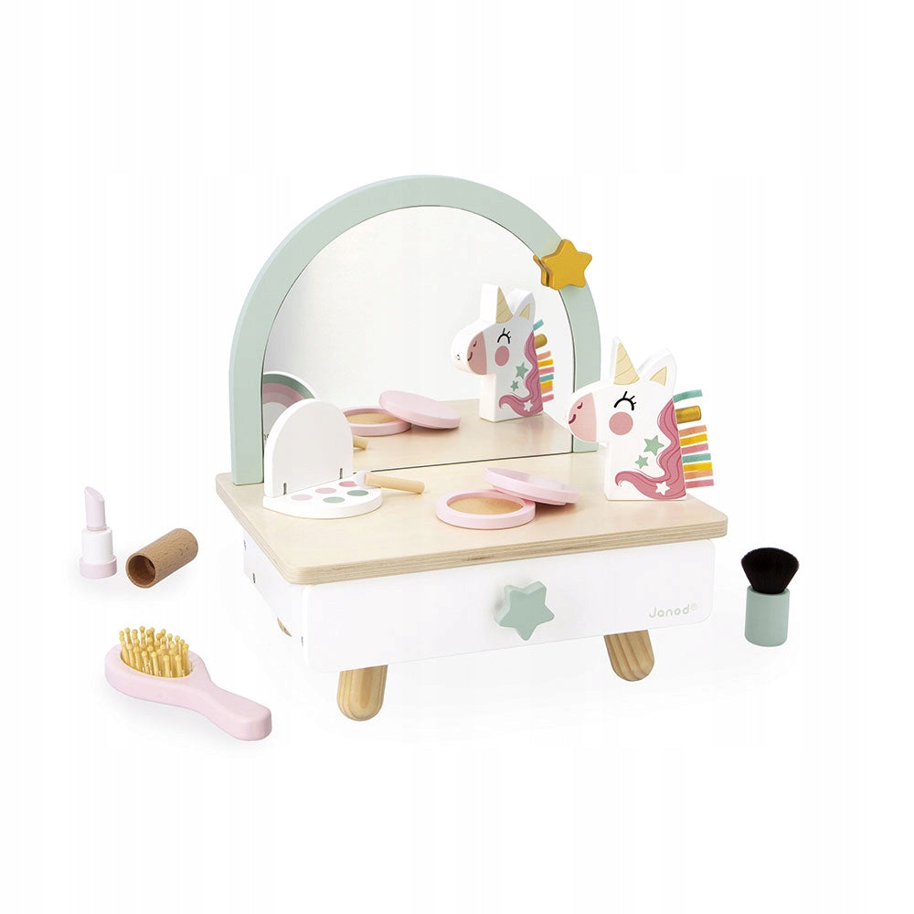 Janod Small wooden dressing table with accessories Unicorn 3+ Janod