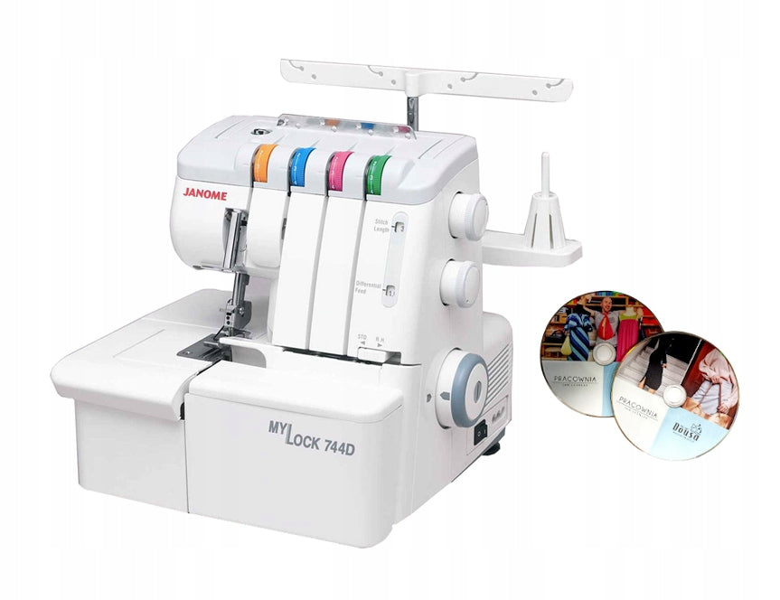 Janome 744D overlock 4 thread with mere - rolling + sewing courses