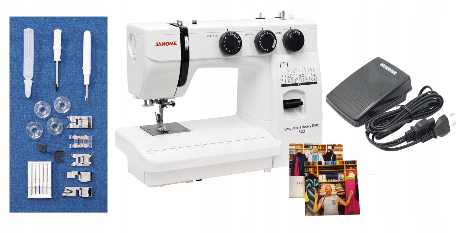 Janome HD523 Easy Jeans mechanical sewing machine + sewing courses