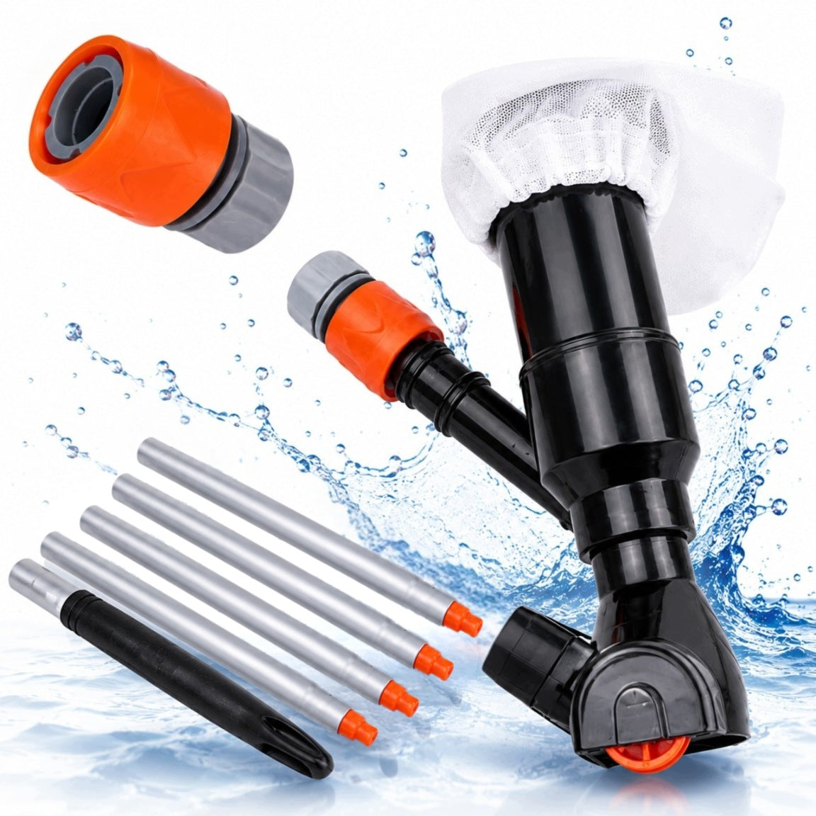 Jet Vac Vacuum Cleaner with Stick 120 cm for Pool Bottom Cleaning with Mesh