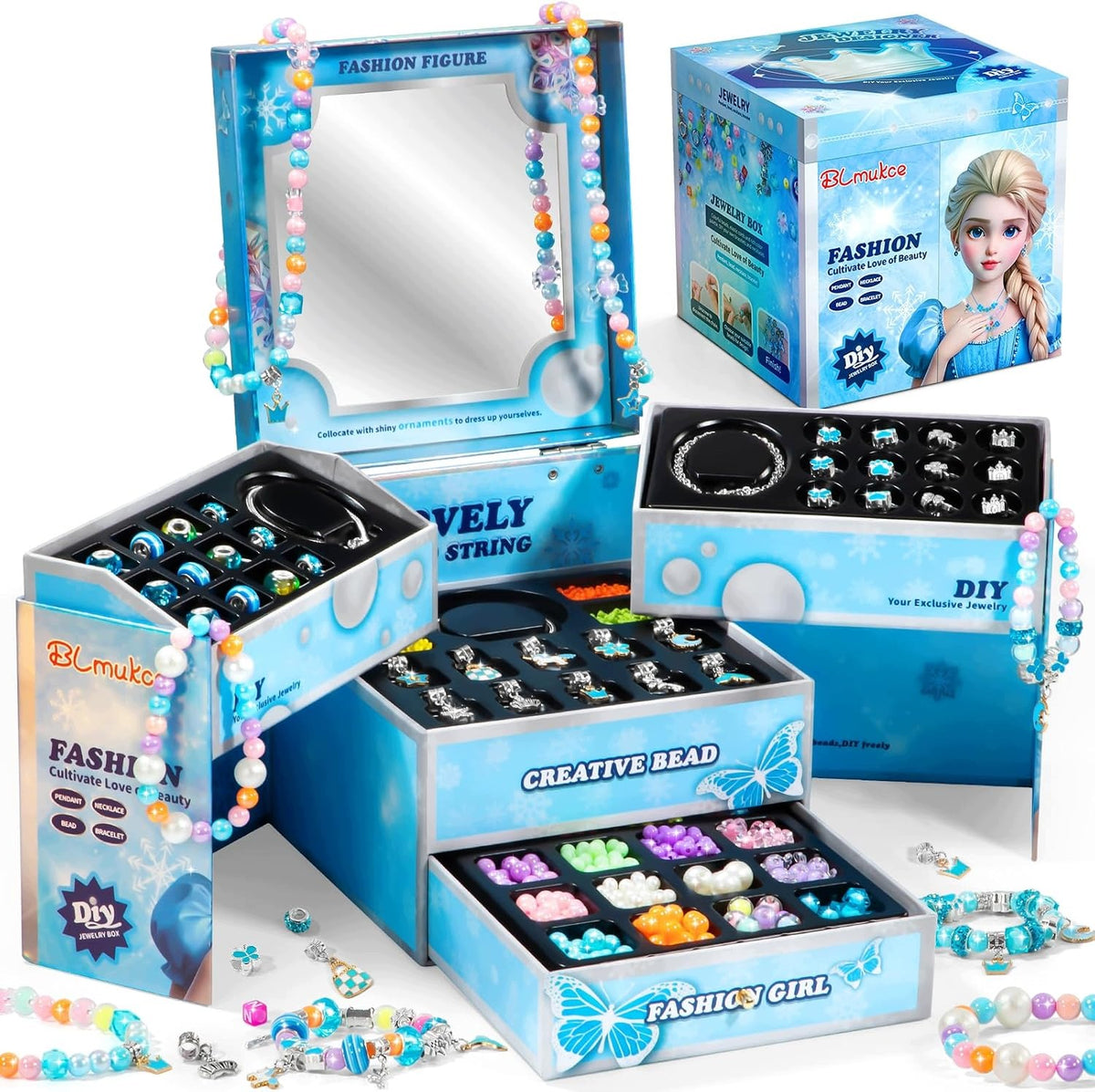 Jewelry Bracelet Making Kit HUGE DIY MIRROR CASKET