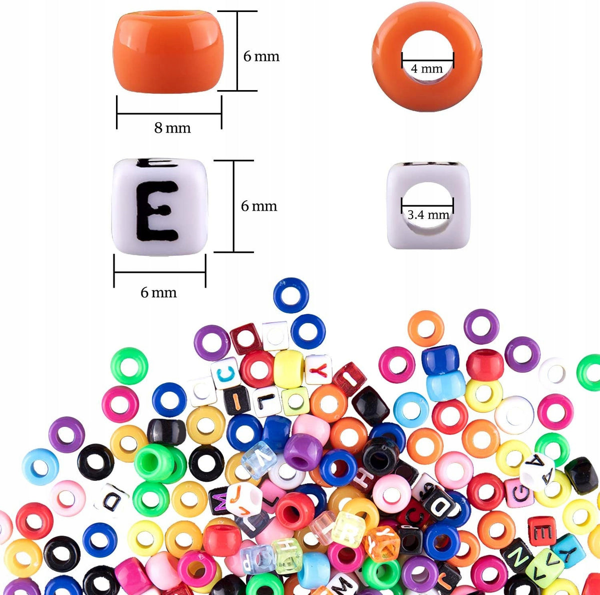 Jewelry Making Beads Uxxu 4700 Pcs Plastic Pony Beads 6x9 mm Brand Uxxu