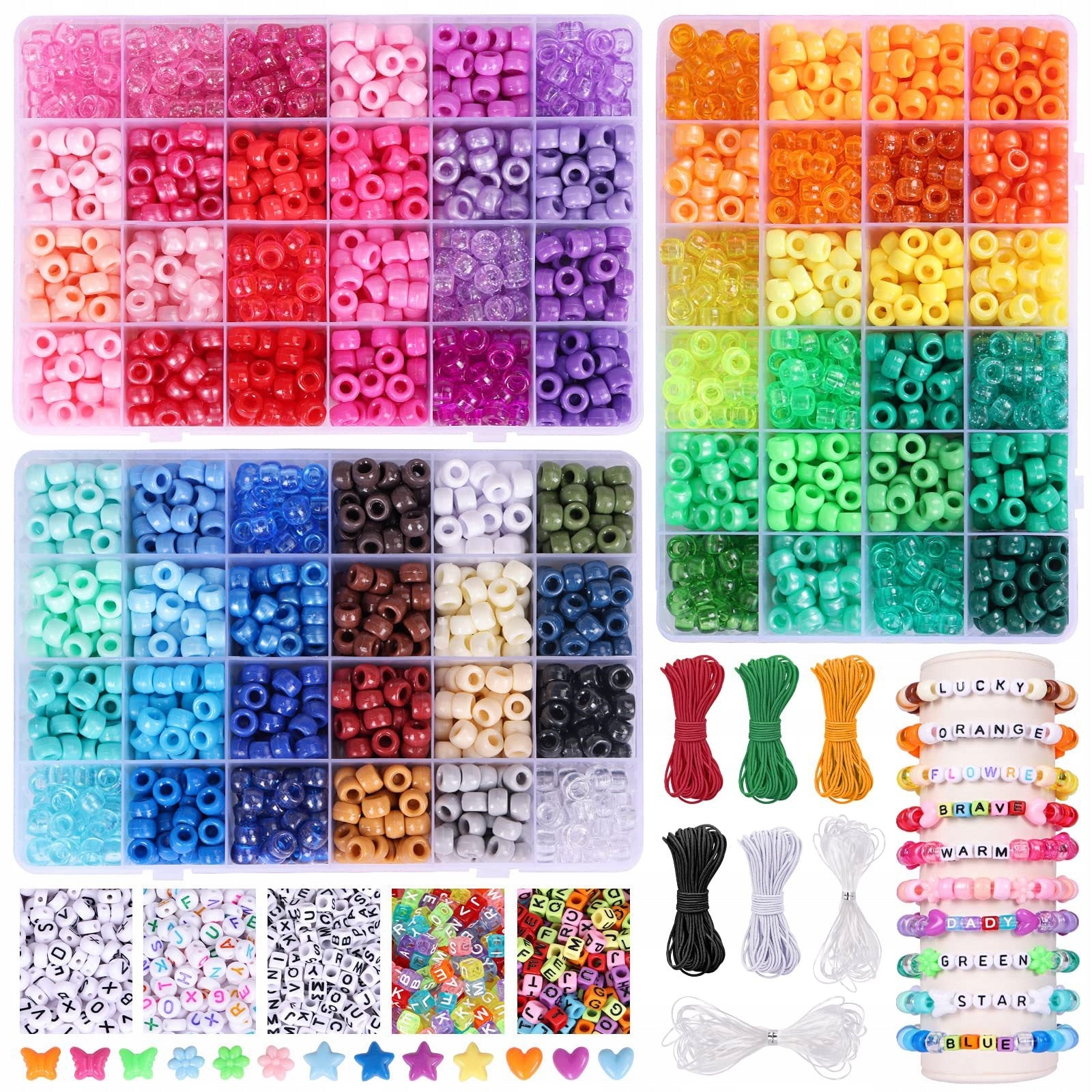Jewelry Making Beads Uxxu 4700 Pcs Plastic Pony Beads 6x9 mm