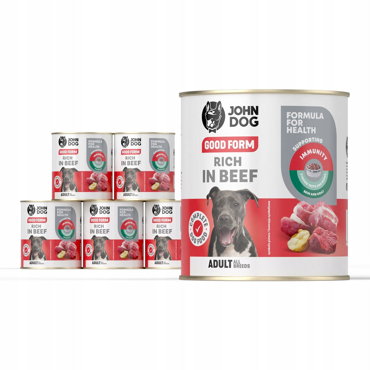 John Dog Good Form Beef Dog Food 6x800 g