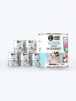 John Dog Good Form puppy food rabbit 6x800g