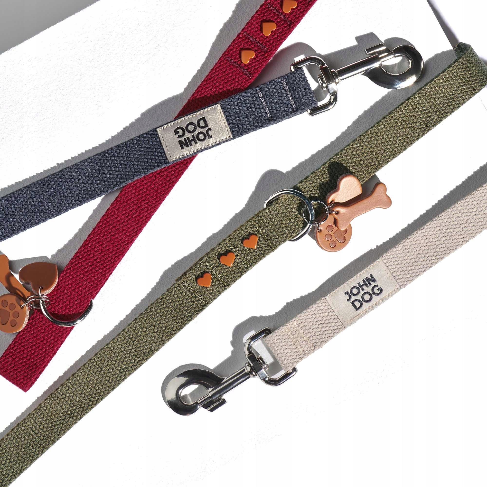 John Dog Manifest leash for dog burgundy 1,5 cm Manufacturer code AJDP220MB1524