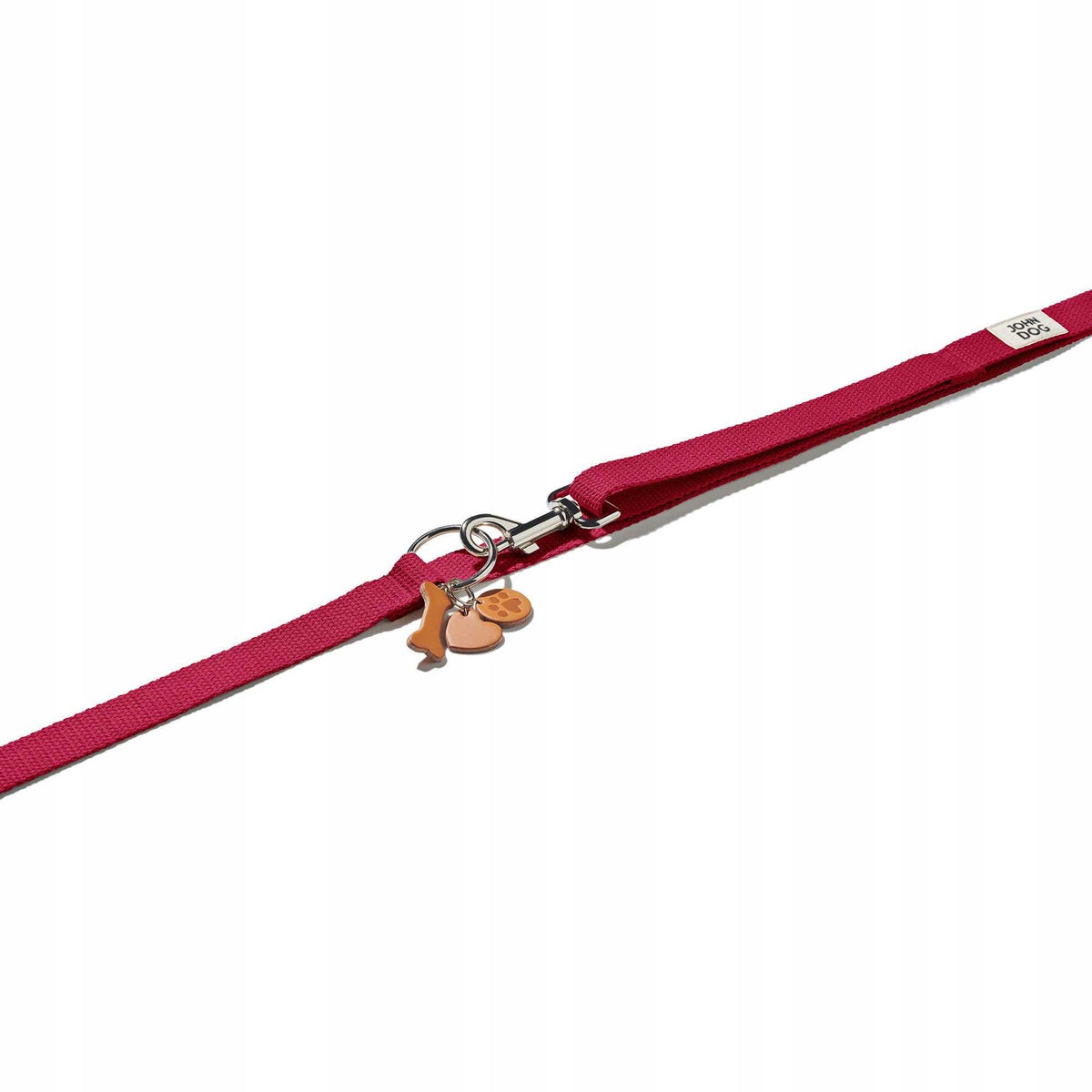 John Dog Manifest leash for dog burgundy 1,5 cm Packaging status original