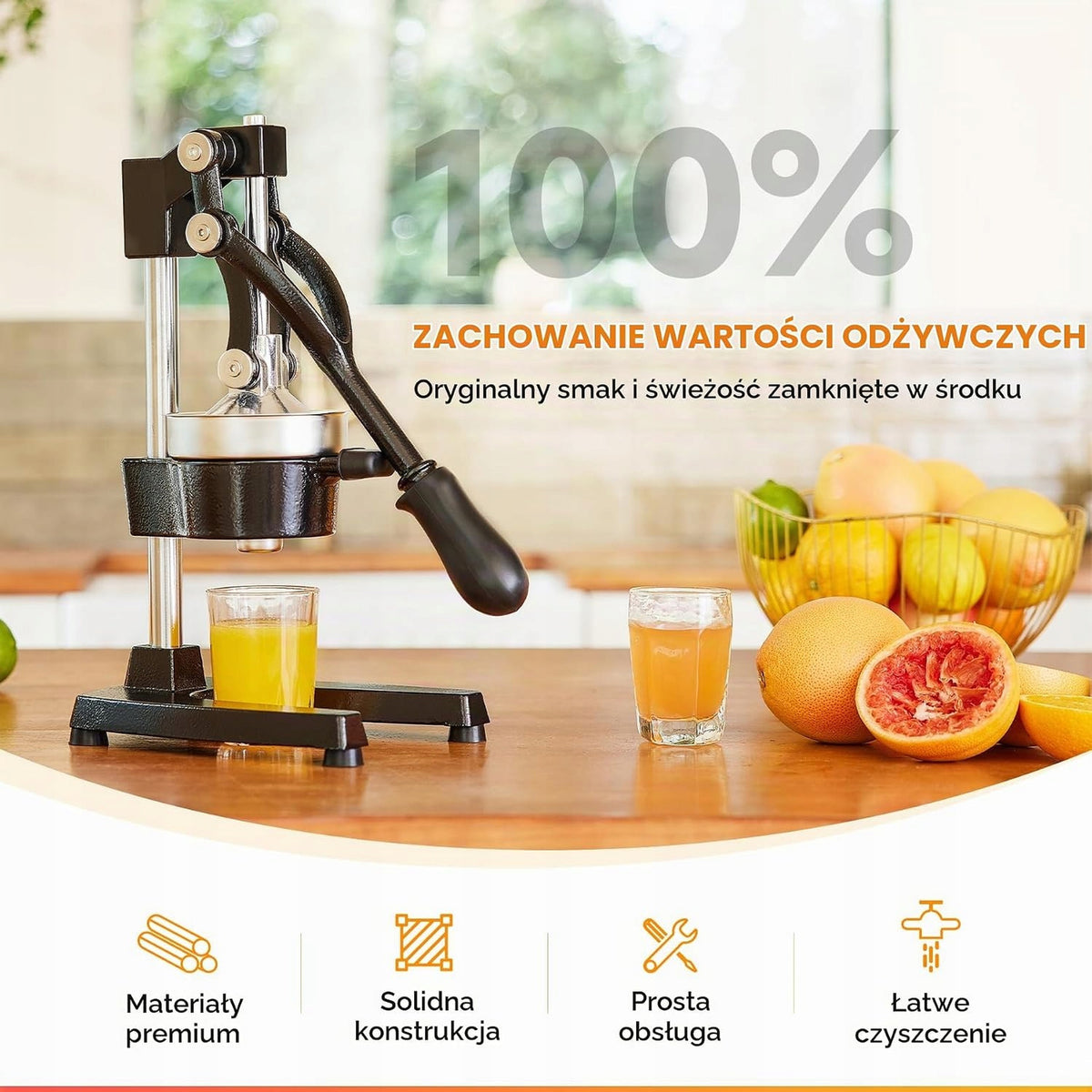 Juice Juicer Hand Juicer for Citrus Orange Pomegranates Steel Manufacturer code WYCISKARKA