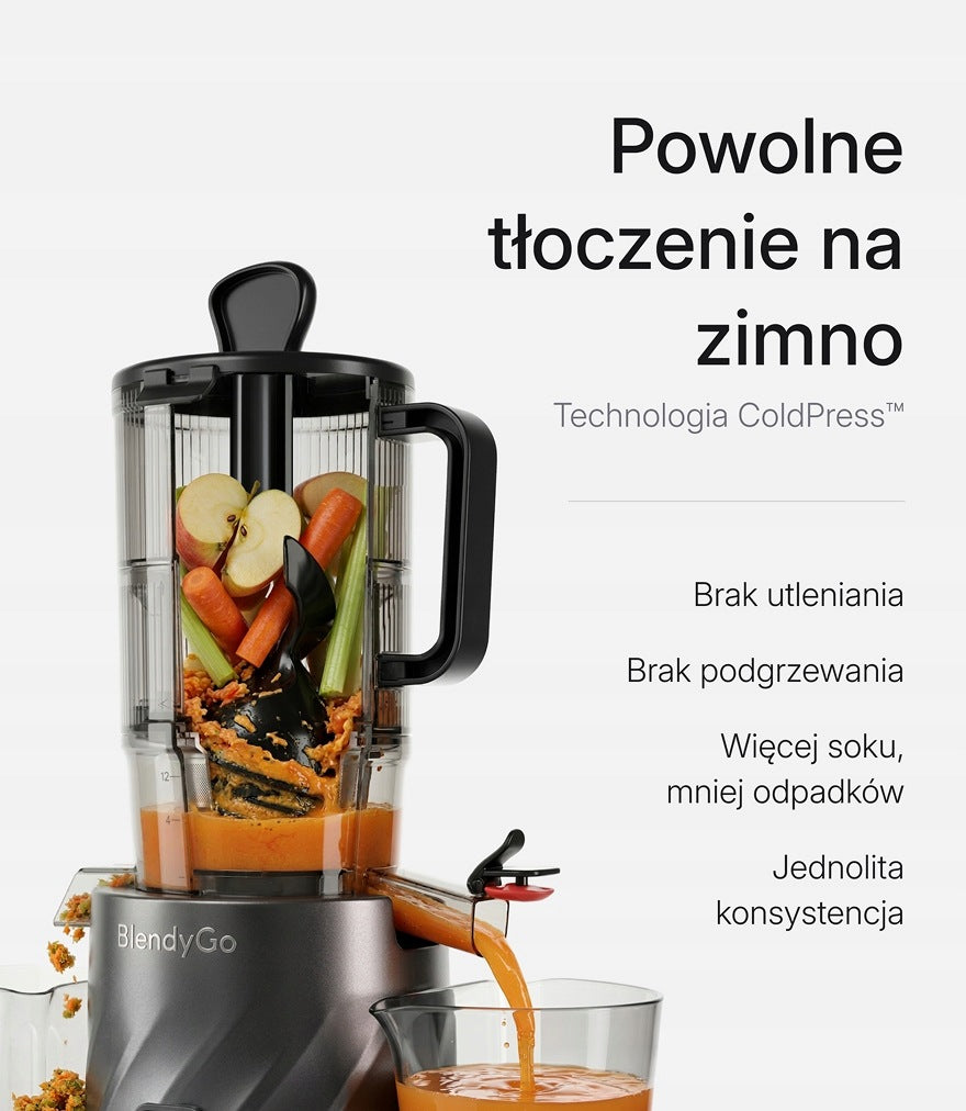 Juicer BlendyGo JUICE 350W 50 rpm Large Hole Manufacturer code Juice Wyciskarka wolnoobrotowa do owoców