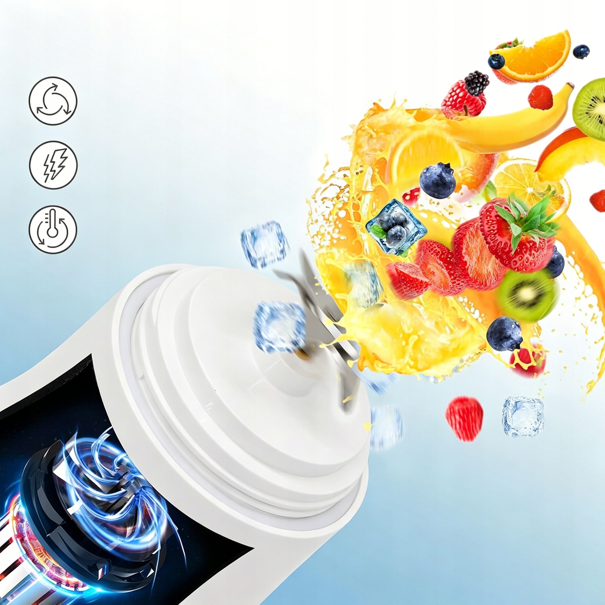 Juicer Portable Wireless Usb White ABS Material with Transparent Brand no brand