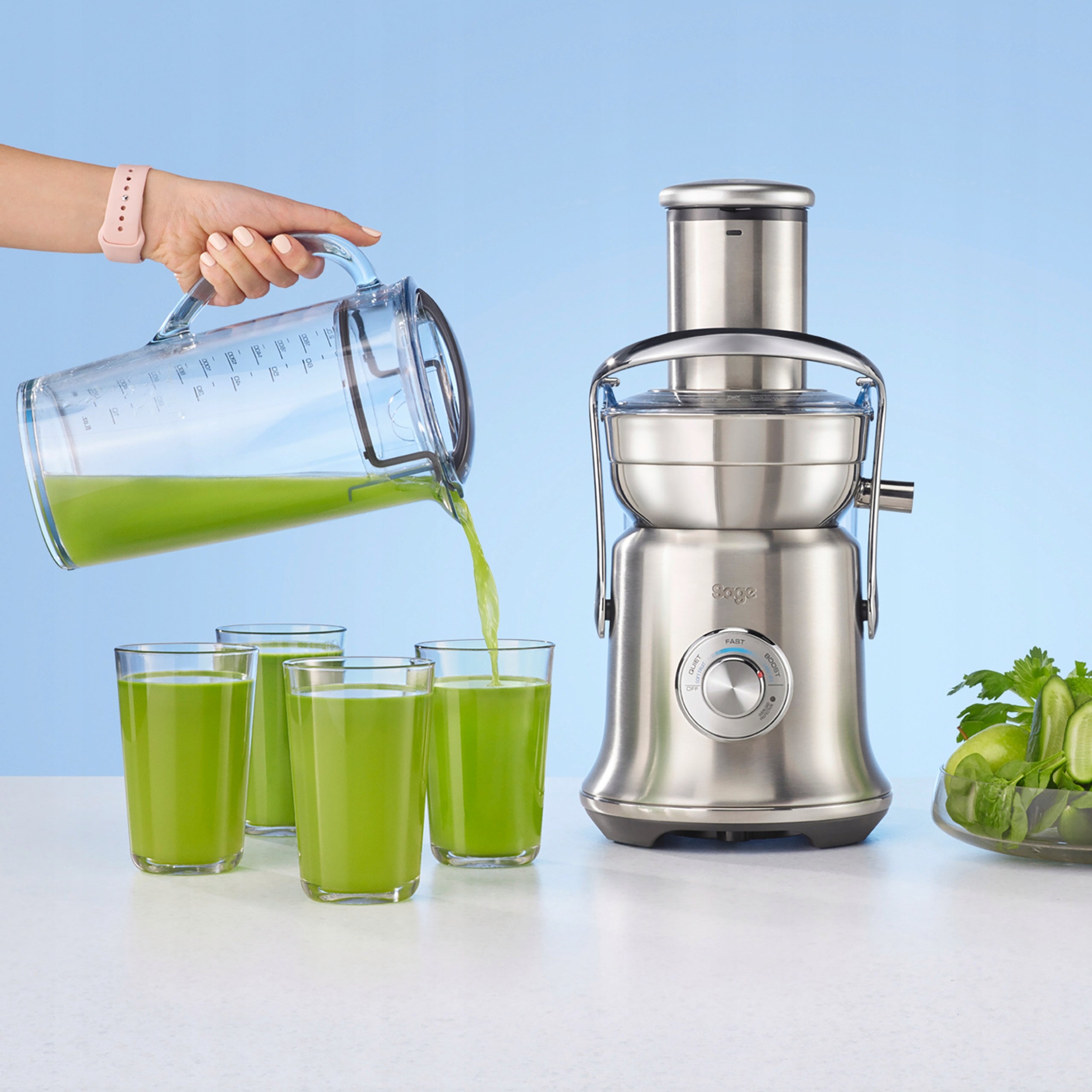 Juicer Sage SJE830BSS 1500W 6500 Rotation Jug XL Silver Manufacturer code the Nutri Juicer Cold XL