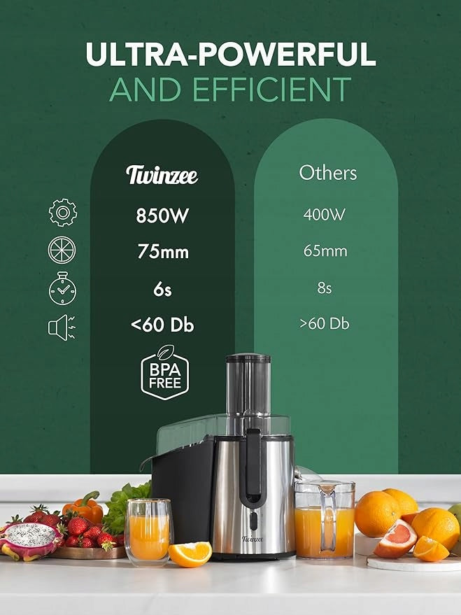 Juicer Twinzee 850W silver/grey 850 W Brand Twinzee