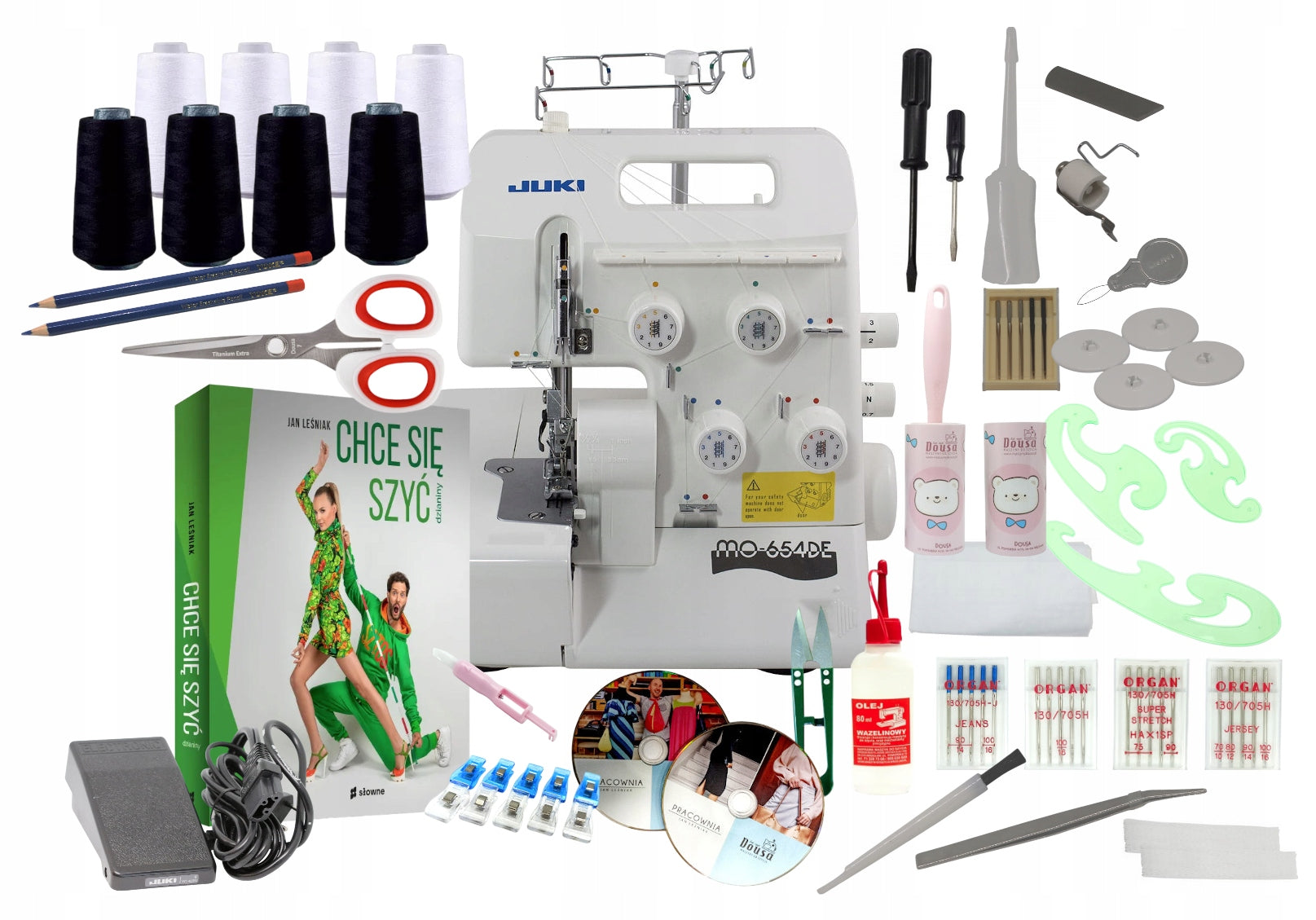 Juki MO-654DEN 4-Thread Overlock Machine + Freebies + e-Pattern + BOOK