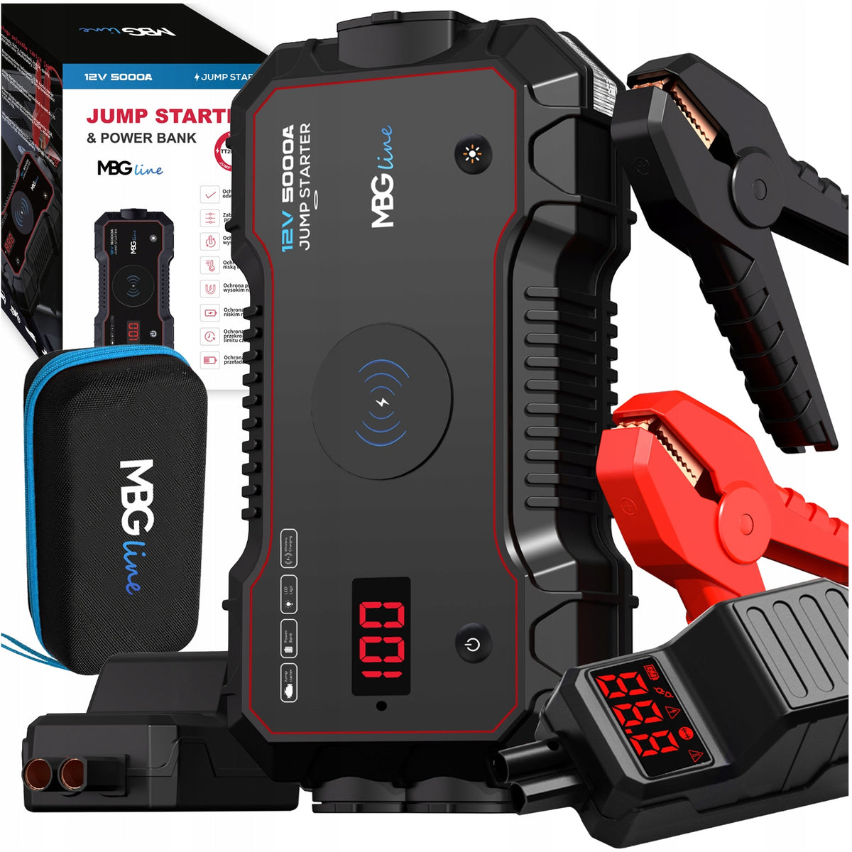 Jump Starter MBG Line 20000 mAh 12V with flashlight and powerbank PD60W